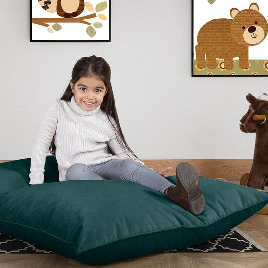 LOUNGE PUG®, Junior Lasten Säkkituoli, Säkkituoli Nuorelle, Sametti Turkoosi