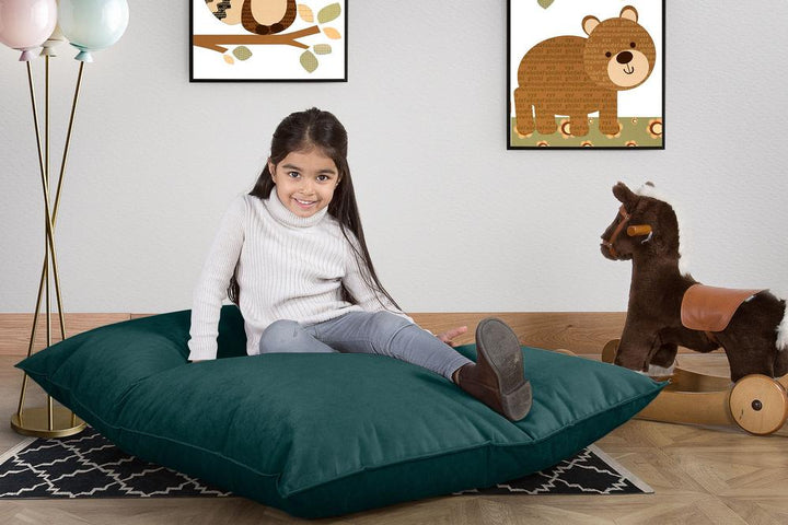 LOUNGE PUG®, Junior Lasten Säkkituoli, Säkkituoli Nuorelle, Sametti Turkoosi