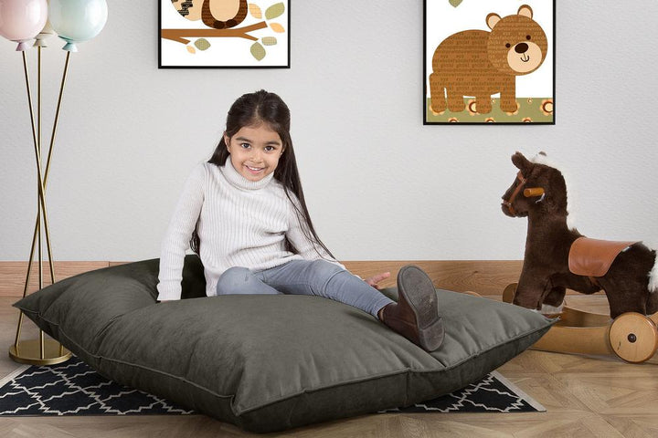 LOUNGE PUG®, Junior Lasten Säkkituoli, Säkkituoli Nuorelle, Sametti Grafiitti