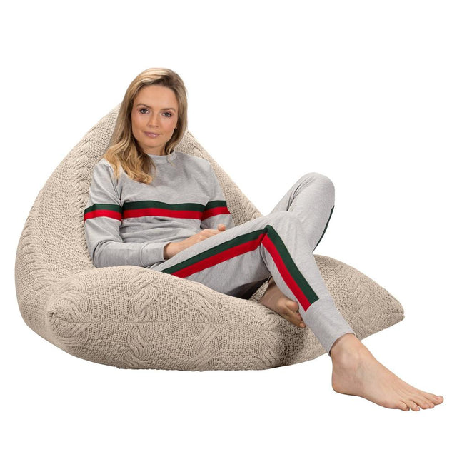 LOUNGE PUG, Cable Mukautuva Neulottu Säkkituoli -  Kerman