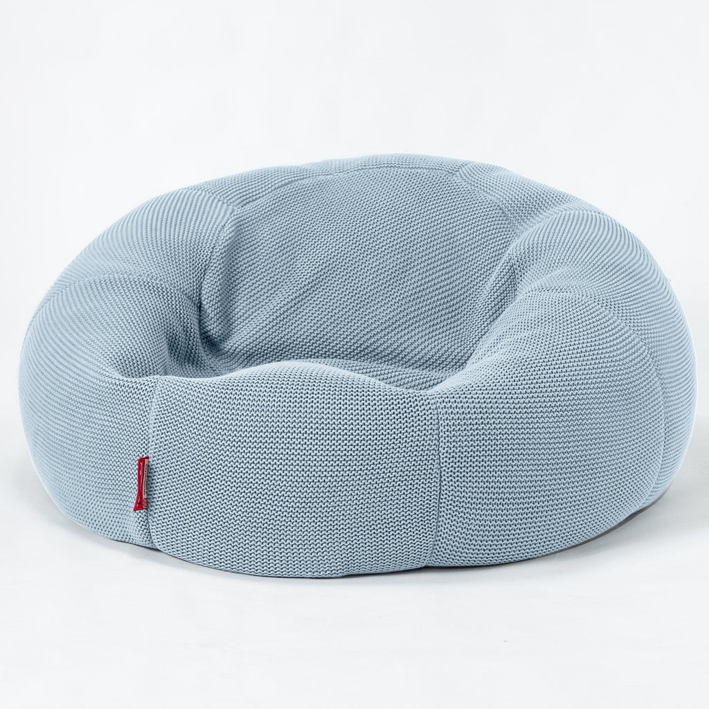 LOUNGE PUG®, Säkkituoli Sotka Sohva, Ellos Mukautuva Neulottu Sumuinen sininen