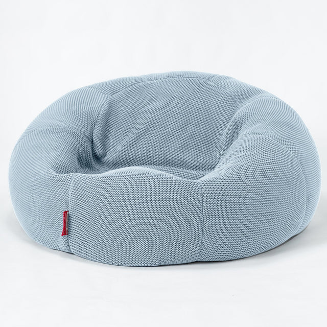 LOUNGE PUG®, Säkkituoli Sotka Sohva, Ellos Mukautuva Neulottu Sumuinen sininen