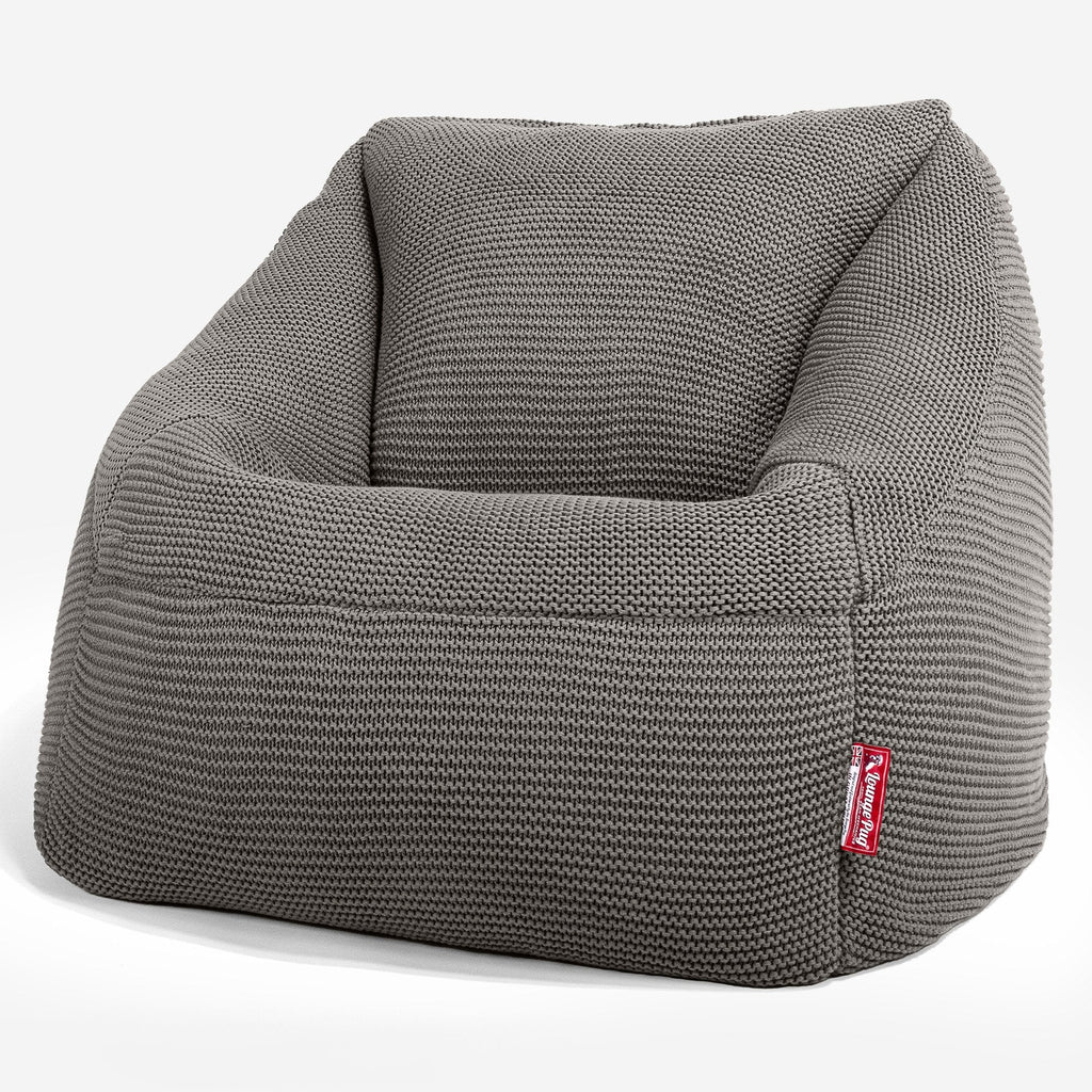 LOUNGE PUG®, Nautilus-säkkituoli, Ellos Mukautuva Neulottu Harmaa