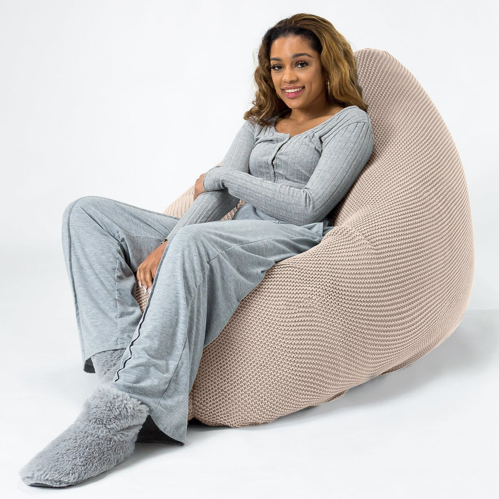 LOUNGE PUG®, Säkkituoli XXL, Tyynymallit, Ellos Mukautuva Neulottu Kerman