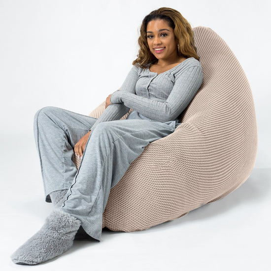 LOUNGE PUG®, Säkkituoli XXL, Tyynymallit, Ellos Mukautuva Neulottu Kerman