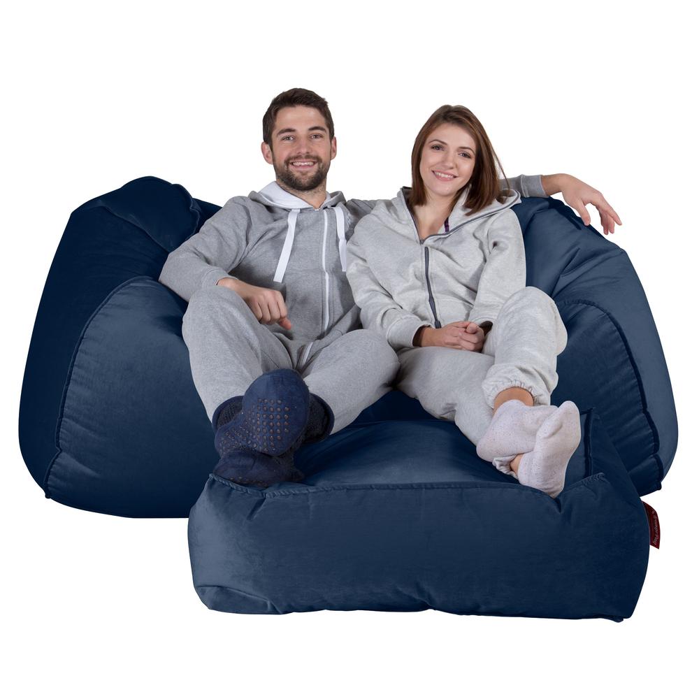 LOUNGE PUG®, Iso Säkkituoli Sohva, Sametti Laivastonsininen