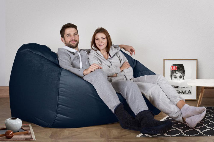 LOUNGE PUG®, Iso Säkkituoli Sohva, Sametti Laivastonsininen