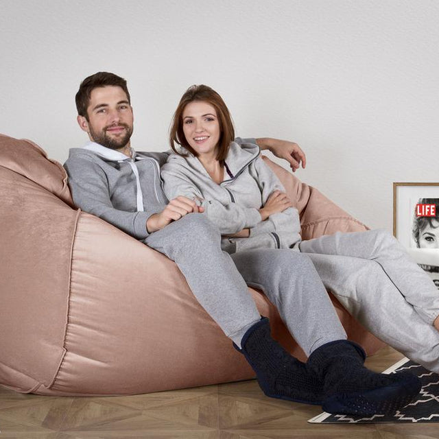 LOUNGE PUG®, Iso Säkkituoli Sohva, Sametti Vaaleanpunainen