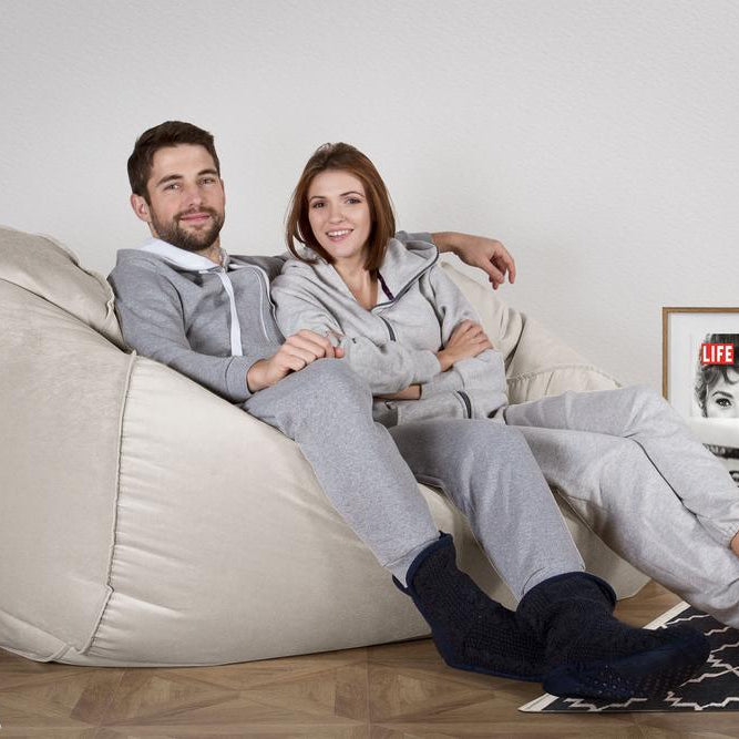 LOUNGE PUG®, Iso Säkkituoli Sohva, Sametti Hopea