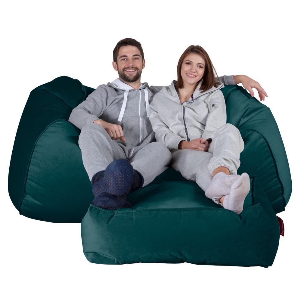 LOUNGE PUG®, Iso Säkkituoli Sohva, Sametti Turkoosi