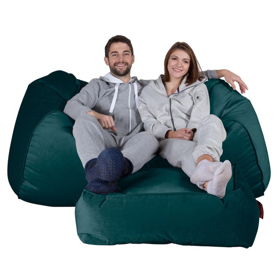 LOUNGE PUG®, Iso Säkkituoli Sohva, Sametti Turkoosi
