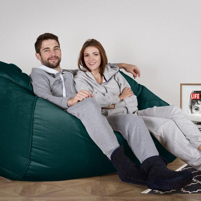 LOUNGE PUG®, Iso Säkkituoli Sohva, Sametti Turkoosi