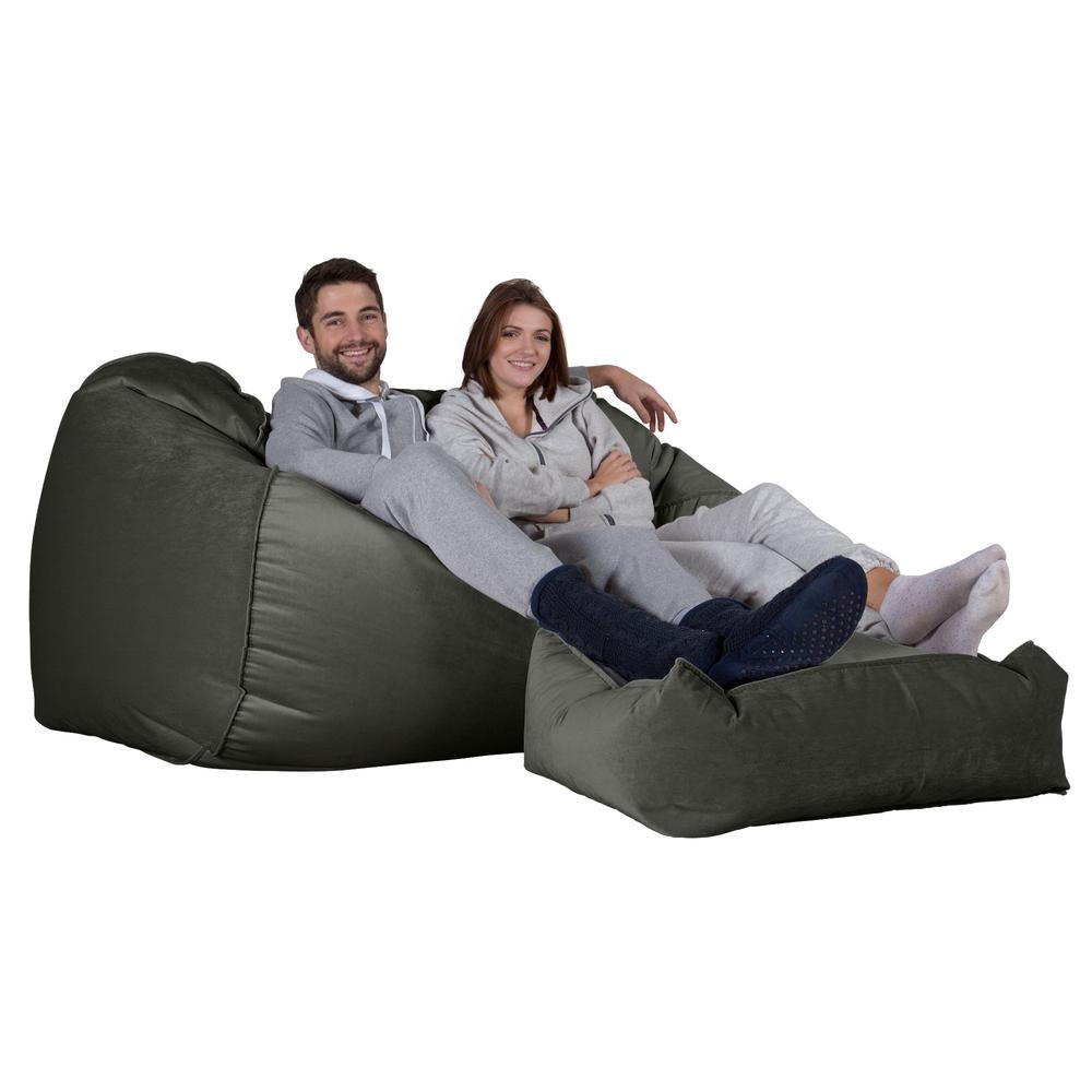 LOUNGE PUG®, Iso Säkkituoli Sohva, Sametti Grafiitti