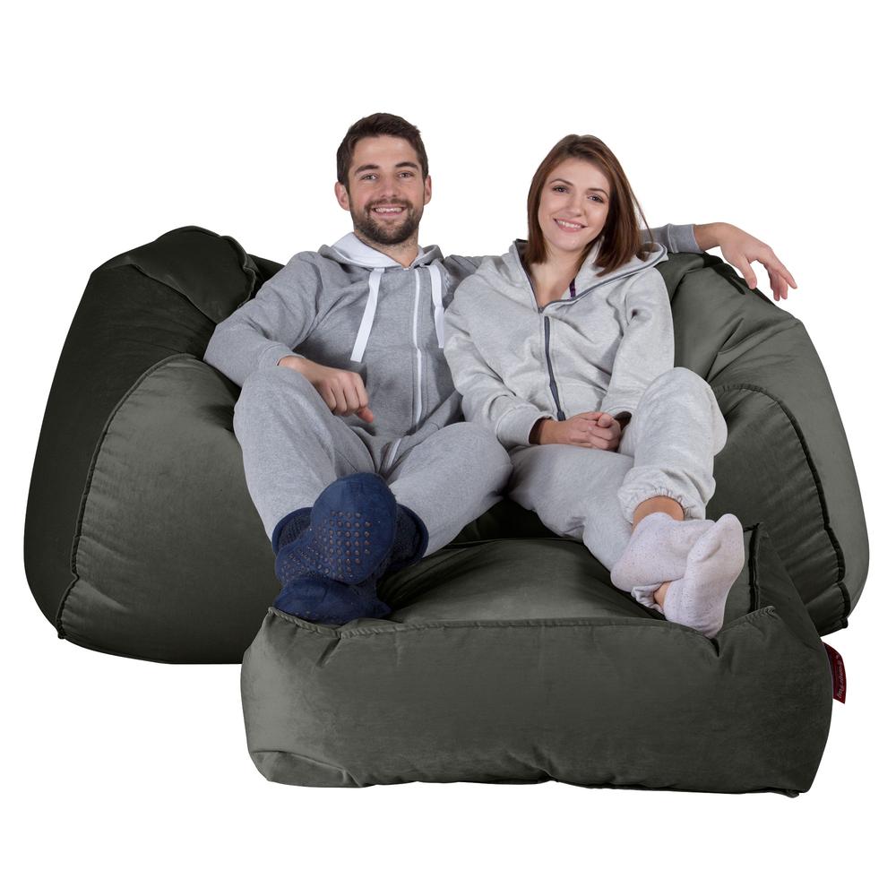 LOUNGE PUG®, Iso Säkkituoli Sohva, Sametti Grafiitti