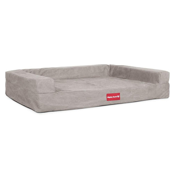 Mighty Bark, The Bench, Ortopedinen Muistivaahtotäytteinen Koiran Sänky, Kivipesty Denim-kangas Harmaa