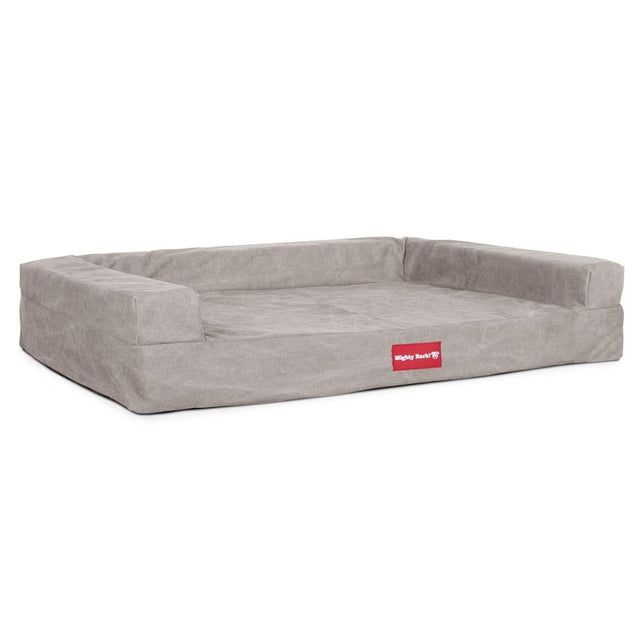 Mighty Bark, The Bench, Ortopedinen Muistivaahtotäytteinen Koiran Sänky, Kivipesty Denim-kangas Harmaa