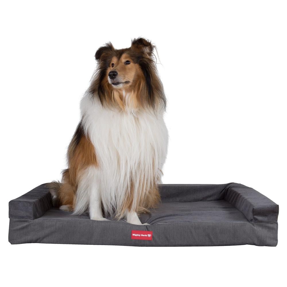 Mighty Bark, The Bench, Ortopedinen Muistivaahtotäytteinen Koiran Sänky, Chenille-kangasta Grafiitti
