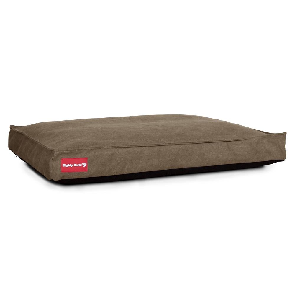 Mighty Bark, The Mattress, Ortopedinen Klassinen Muistivaahtotäytteinen Koiran Sänky, Kivipesty Denim-kangas Khaki