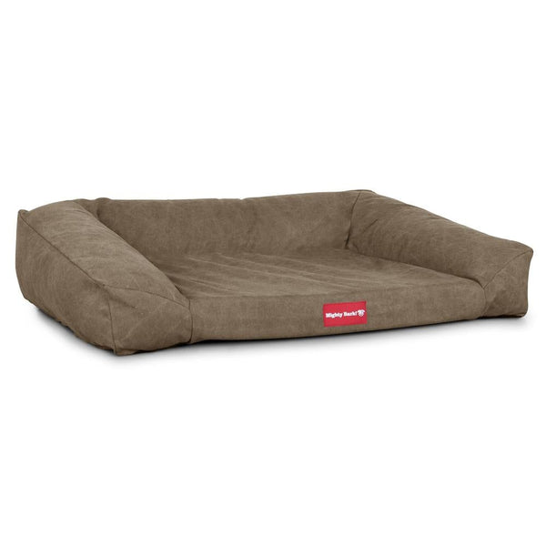 Mighty Bark, The Sofa, Ortopedinen Muistivaahtotäytteinen Koiran Sohvasänky, Kivipesty Denim-kangas Khaki