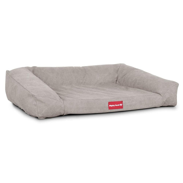 Mighty Bark, The Sofa, Ortopedinen Muistivaahtotäytteinen Koiran Sohvasänky, Kivipesty Denim-kangas Harmaa