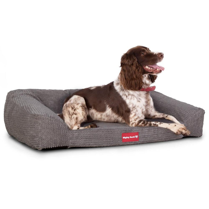 Mighty Bark, The Sofa, Ortopedinen Muistivaahtotäytteinen Koiran Sohvasänky, Pompula Hiilen harmaa