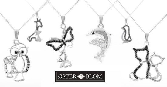 Ilmaisen Oster & Blomin Hopea- Ja Timanttikoristeisen Eläinriipuksen