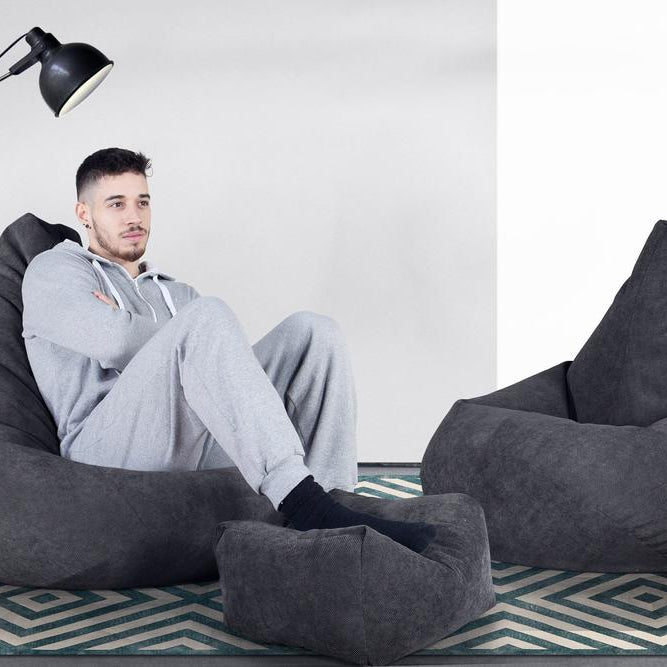 LOUNGE PUG®, Säkkituoli Lepotuoli, Tuoli, Bristol-kankaasta Grafiitti