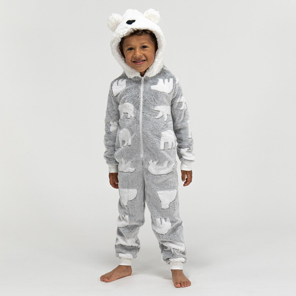 Lasten Fleece-eläinhaalari - Jääkarhu 01
