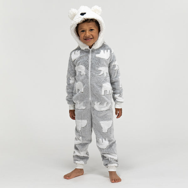 Lasten Fleece-eläinhaalari - Jääkarhu 01