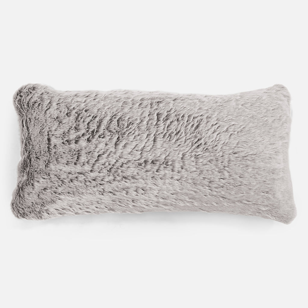 CloudSac 50 Muistivaahtotäytteinen Jättimäinen Tyyny 40 x 80cm - Kanitekoturkis Vaaleanharmaa 01