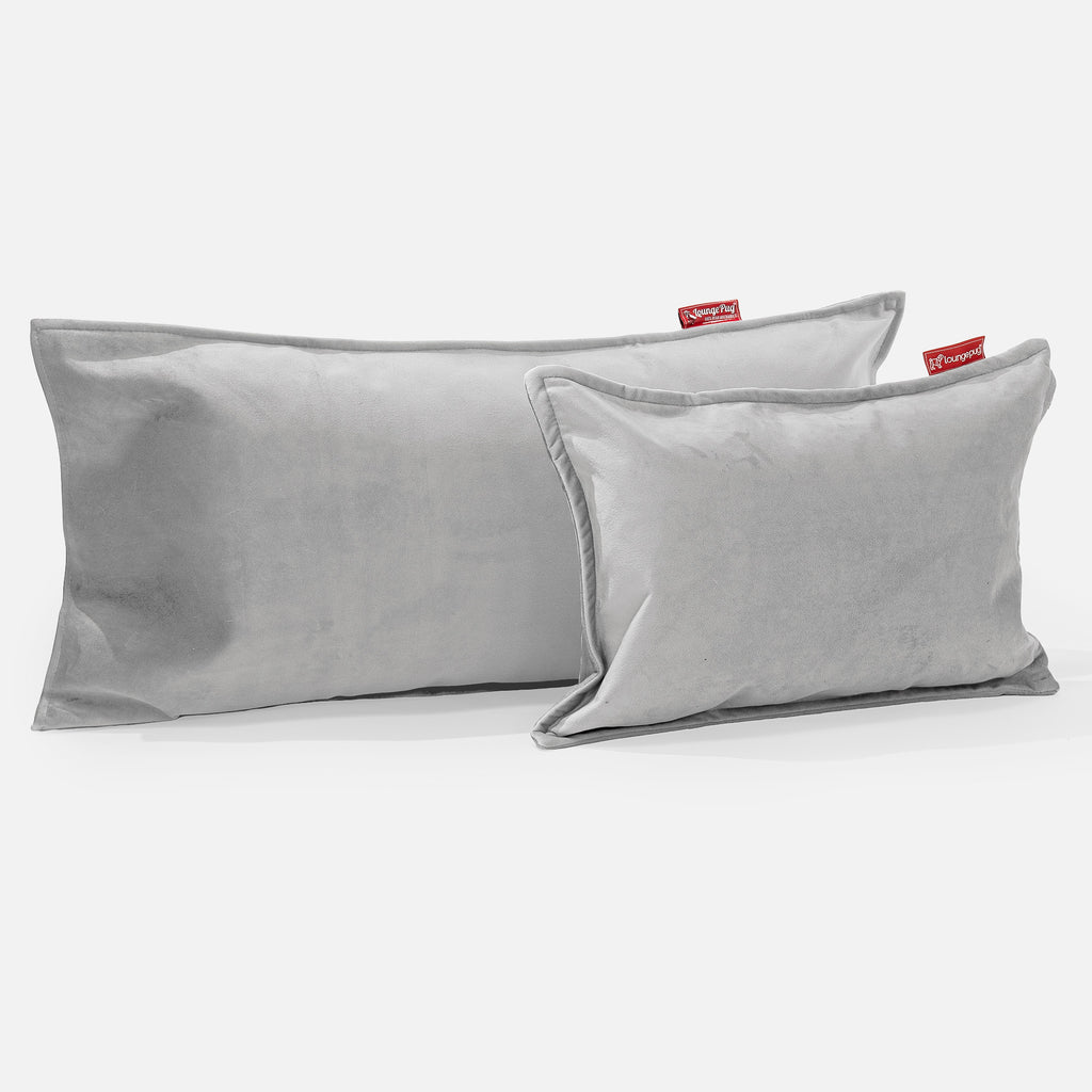 CloudSac 50 Muistivaahtotäytteinen Jättimäinen Tyyny 40 x 80cm - Sametti Hopea 03