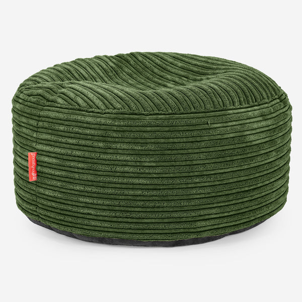 Iso Pyöreä Rahi Jakkara - Vakosametti Metsänvihreä 01