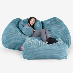 Iso Säkkituoli Sohva - Vakosametti Turkoosi