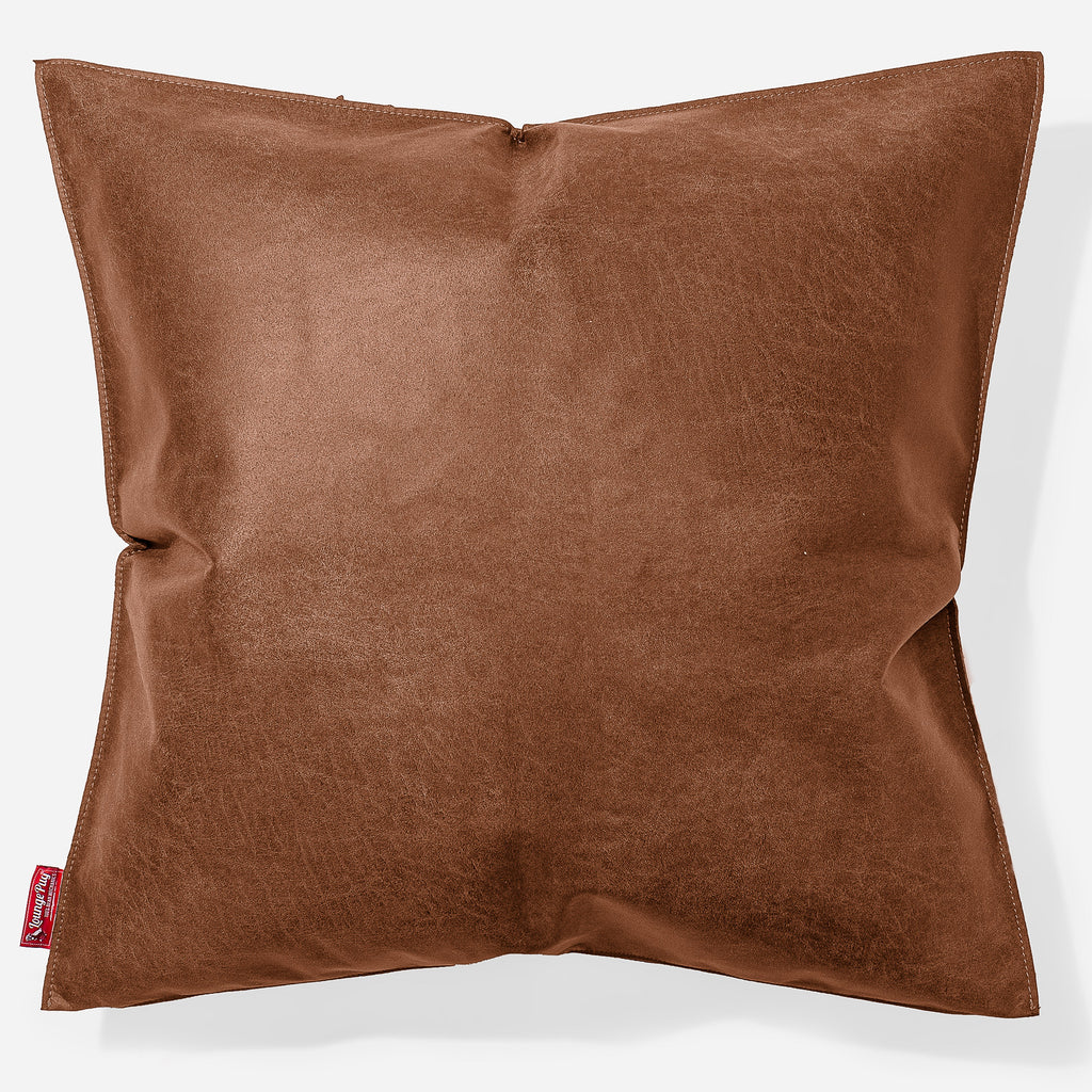Jättityyny 70 x 70cm - Nahkaa Ruskea 01