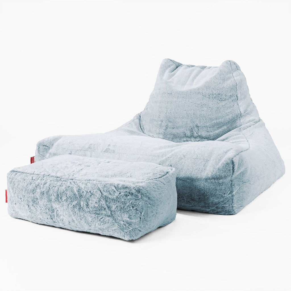 Lounge Säkkituoli Sohva - Kanitekoturkis Puuterinsininen 02
