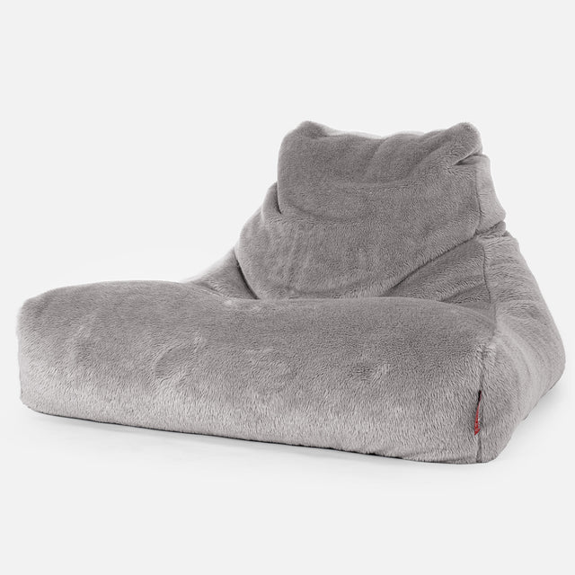Lounge Säkkituoli Sohva - Teddy-tekoturkis Keskiharmaa 01