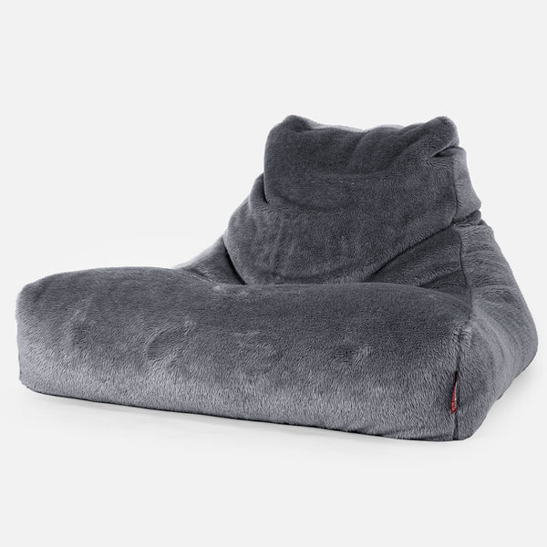Lounge Säkkituoli Sohva - Teddy-tekoturkis Tummanharmaa 01