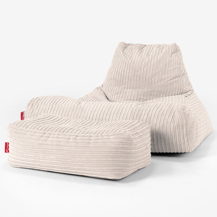 Lounge Säkkituoli Sohva - Vakosametti Norsunluu 02