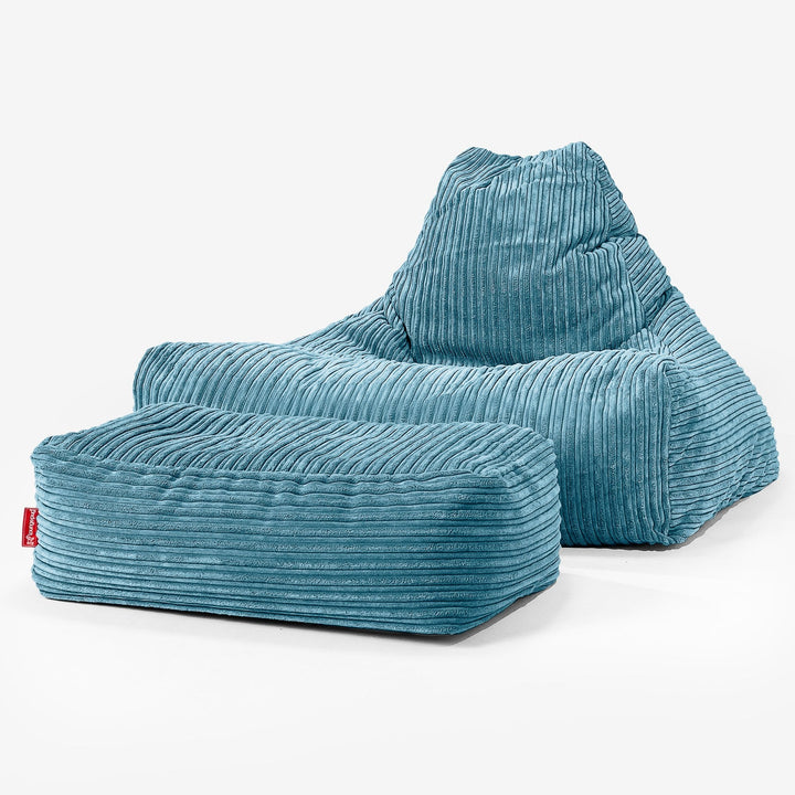 Lounge-Säkkituoli - Vakosametti Turkoosi 02