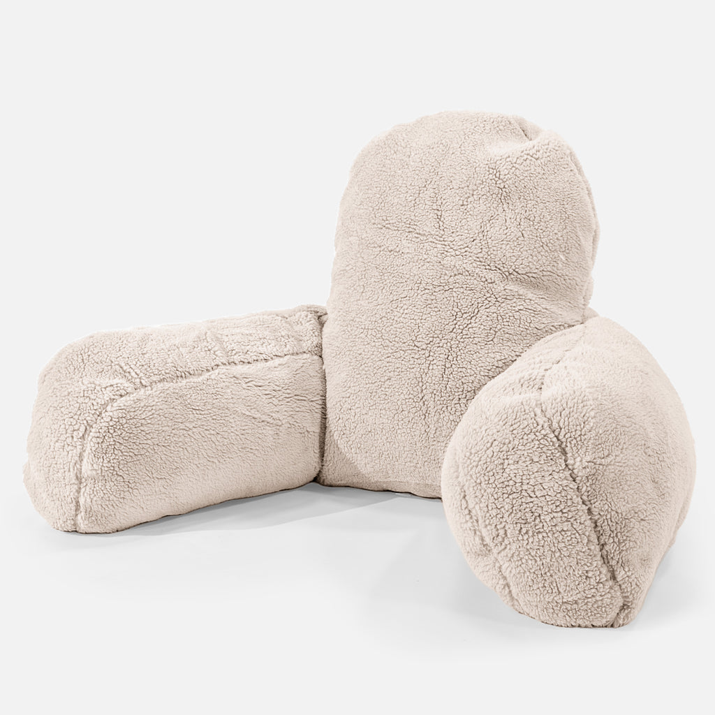 Korkeaselkäinen Tukeva Lukutyyny - Teddy-tekoturkis Minkki 01