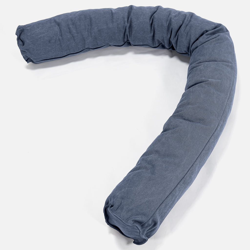 Pitkä Tyyny C150-L, CloudSac Memory - Kivipesty Denim-kangas Laivastonsininen 01