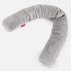 Pitkä Tyyny XXL - Teddy-tekoturkis Keskiharmaa
