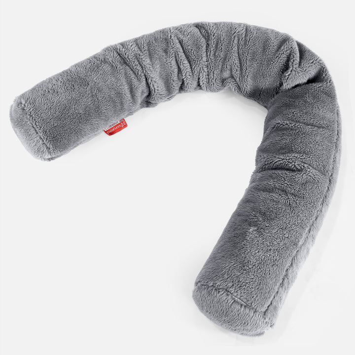 Pitkä Tyyny XXL - Teddy-tekoturkis Tummanharmaa 01