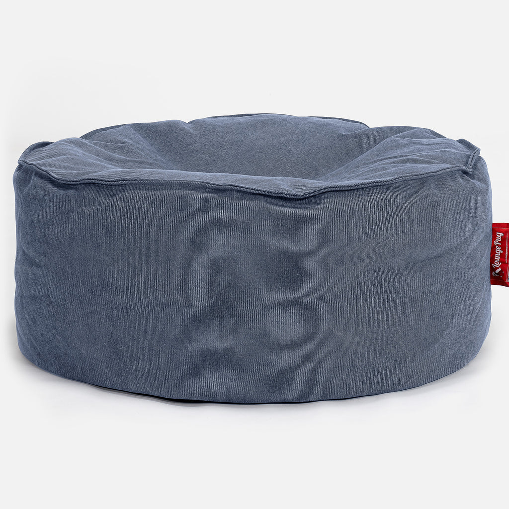 Pyöreä Rahi - Kivipesty Denim-kangas Laivastonsininen 01