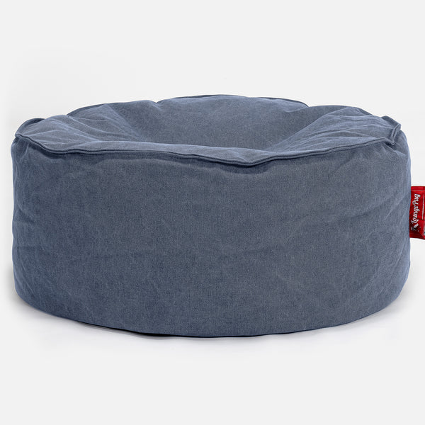 Pyöreä Rahi - Kivipesty Denim-kangas Laivastonsininen 01