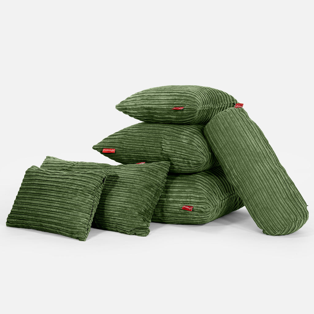 Pyöreä Tyynynsuojus 50cm - Vakosametti Metsänvihreä 03