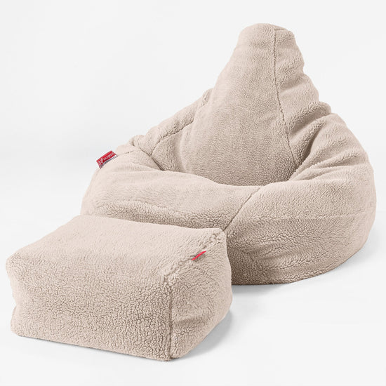 Säkkituoli Lepotuoli - Teddy-tekoturkis Minkki 04