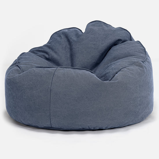 Säkkituoli 'Archi' - Kivipesty Denim-kangas Laivastonsininen 01