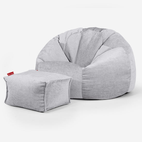 Säkkituoli Sotka - Chenille Harmaa 02