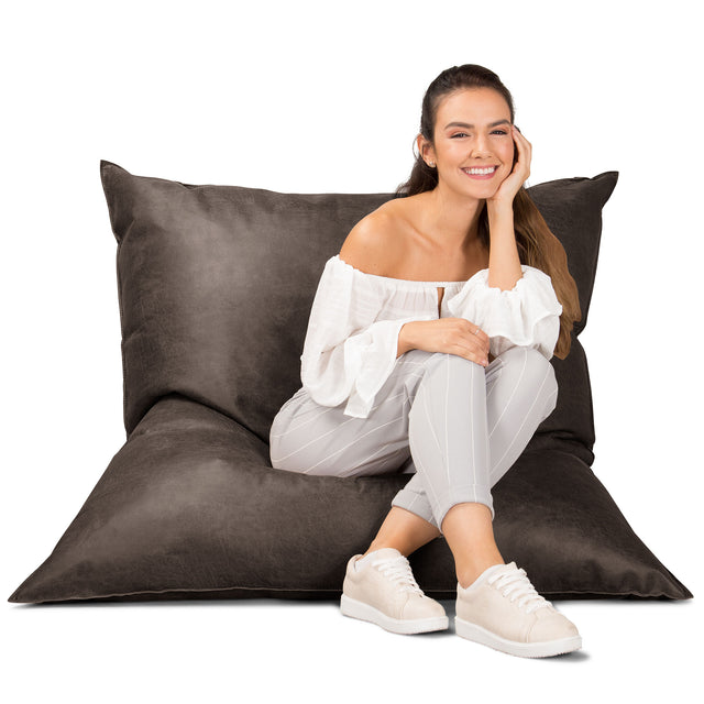 Säkkituoli XXL - Vintage Keinonahka Luonnollinen Liuskekivi 01